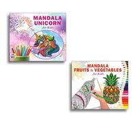 Premium Quality Mandala Cute Unicorn + 30 Fun and Healthy Food Art Designs Pattern Colouring Books For Kids | Food Art For Kids | Cute Unicorn Mandalas | Fun And Healthy Coloring | Kids Art Activity |