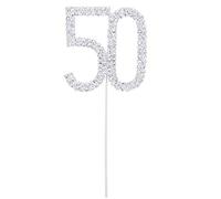 Premium Quality Silver Rhinestone Crystal Number 50 Cake Topper Birthday Wedding 50th Anniversary Cake Topper Cake Decor Accessories