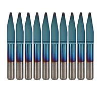 Premium Quality Tungsten Steel PCB Engraving Bit 10pcs Set High Precision CNC Router Tool for Wood Acrylic Plastic Engraving 3.175mm V Shape Flat Bottom Bits ((20°*0.7))