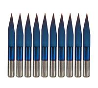 Premium Quality Tungsten Steel PCB Engraving Bit 10pcs Set High Precision CNC Router Tool for Wood Acrylic Plastic Engraving 3.175mm V Shape Flat Bottom Bits ((20°*0.3))