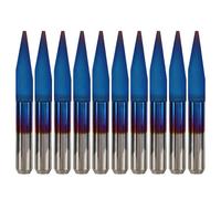 Premium Quality Tungsten Steel PCB Engraving Bit 10pcs Set High Precision CNC Router Tool for Wood Acrylic Plastic Engraving 3.175mm V Shape Flat Bottom Bits ((20°*0.4))