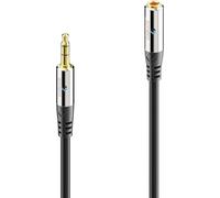 premium rallonge de câble audio jack 3,5 mm, 20,0 m, contacts plaqués or, noir