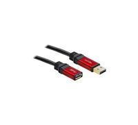 DeLock Câble USB-A mâle/femelle 1 m - USB 3.2 Gen1 (USB 3.0) - Noir/Rouge contacts dorés