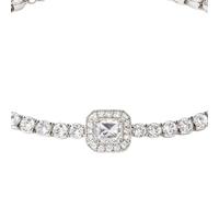Premium Rempli De Diamants Bracelet Réglable, Oreiller En Forme De Set Avec Maître Pierre Corde Cristal Design, Argent Aura Circulaire Zircone Bracelet Pour Tous Les Jours Casual,Vêtements Accessoires