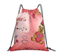 Premium Sac à Dos Cordon Journée des amours Petits Ours Sacs de Sport à Cordon Confort Sac de Sports pour Voyage Ecole Fitness 36X42cm