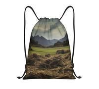 Premium Sac à Dos pour Sport Tas de Foin Sacs à Cordonnet Moderne Sac d'école pour Femme Camping Enfant 36X42cm