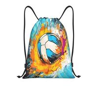 Premium Sac à Dos pour Sport Volley-Ball Rainbow Sacs de Sport à Cordon Léger Sac d'école pour Voyage Natation Ecole 36X42cm
