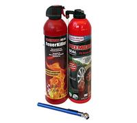 Premium-Seal Kit anti-incendie de 500 ml et kit de crevaison de pneu de 650 ml, mastic pour pneus de voiture jusqu'à 2,5 bar et spray extincteur d'incendie