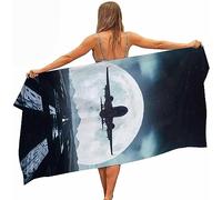 Premium Serviette De Plage en Microfibre avec Avion Gris 90 X 180 Cm Légère, sans Sable, Séchage Rapide - Serviette De Plage (Summer) Serviette De Plage À Séchage Rapide, Châle De Plage, Pei-7V1C-Z6O