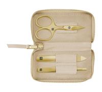 ZWILLING Set de manucure Premium 3 pièces – Étui cuir véritable, set de voyage – Beige