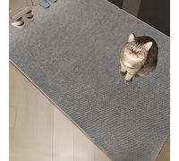 Premium Sisal Cat Scratch Pad, Zero-Mess Cardboard Cat Scratcher Alternative, Non-Slip Cat Carpet Protector & Couch Cat Scratch Protector with Reinforced Edges for Indoor Cats (Gray,23.6" x 35.4")
