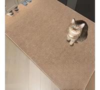 Premium Sisal Cat Scratch Pad, Zero-Mess Cardboard Cat Scratcher Alternative, Non-Slip Cat Carpet Protector & Couch Cat Scratch Protector with Reinforced Edges for Indoor Cats (Brown,31.5" x 47.2")