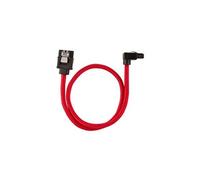 Premium Sleeved - Câble SATA - Serial ATA 150/300/600 - SATA (M) droit, verrouillé pour SATA (M) à angle droit - 30 cm - rouge (pack de 2)