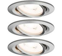 Premium Spot encastré LED Coin Kit de base orientable rond 84mm 50° Coin 3x6,3W 3x430lm 230V gradable 2700K Acier brossé Acier brossé G