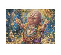 Premium Statue de Bouddha Rieur Forêt Fleurie Spirituel Puzzle 300 Pièces pour Adultes Amusant Stimulant Et Engageant Idéal pour Passe Temps Et Hobbies 300 PCS（40x28cm）