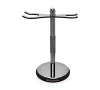 Premium support rasoir en acier inoxydable en noir - adapté aux rasoirs de sûreté & blaireau de rasage - accessoire de haute qualité pour ta salle de bains - fond antidérapant - idée de cadeau