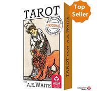 Premium Tarot von A.E. Waite - Deluxe (78 Tarotkarten im Deluxeformat, 9,9 x 16,9 cm)