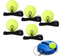 Premium Tennis Buddy, Ensemble de balles de Rebond pour entraîneur de Tennis avec Base et balles, Outil d'auto-entraînement Portable pour débutants, Outil d'auto-entraînement de Balle de tenni 5balls