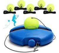 Premium Tennis Buddy, Ensemble de balles de Rebond pour entraîneur de Tennis avec Base et balles, Outil d'auto-entraînement Portable pour débutants, Outil d'auto-entraînement de Balle de Tennis D