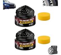 Premium Tire Coating & Trim Restorer,Bring Back The Original Deep Black Shine to Rubber and Plastic,Long-Lasting Ceramic Coating & UV Protection,TireCoating Paste for Car Tire Plastic Trim Care