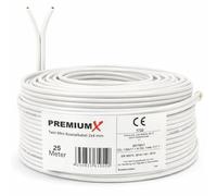 Premium X 25 m câble coaxial SAT 90 dB Twin Mini 2 x 4 mm Gris câble d'antenne FullHD HDTV