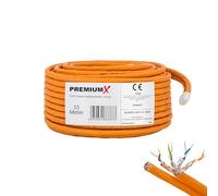Premium X Câble réseau CAT 7 de 15 m - Câble LAN duplex - Câble en cuivre - Câble de données Ethernet S/FTP PiMF PoE Eca Kat7 - Câble d'installation pour une pose sans effort