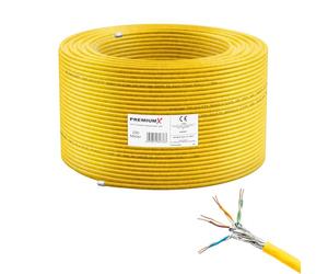 Premium X Câble réseau CAT 7A Simplex - 100 m - Câble LAN Ethernet - Câble de données S/FTP PiMF PoE Cca Cat7A