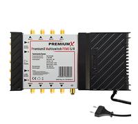 Premium X Commutateur Multiple 8 participants & 1 Satellite - Multiswitch 5/8 avec Alimentation - 5 entrées - 8 Sorties - Distributeur de signaux satellitaires pour 8 utilisateurs - FullHD 4K UHD 8K