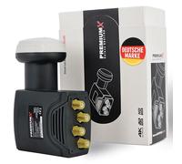 Premium X Deluxe Quattro LNB pour la réception satellitaire numérique DVB-S2 pour Plusieurs utilisateurs avec Multiswitch HD, HD +, FullHD, UHD 4K et 8K