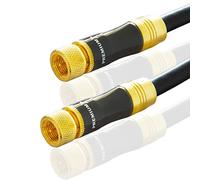 Premium X Gold-Line 1m Câble d'Antenne SAT 135dB - Câble Coaxial en Cuivre Haute Performance, Connecteur F Noir, F-Steckers Plaqués Or, Ultra HD 4K, Flexible & Robuste