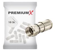 Premium X Lot de 10 connecteurs de compression XCon 323 F à compression 7,5 mm pour câble satellite coaxial