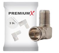 Premium X Lot de 2 connecteurs F rapides pour satellite - Connecteur F rapide coudé à 90°