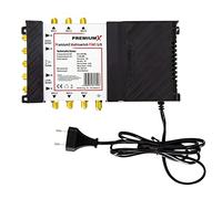 Premium X PXMS Multiswitch 5/6 avec Alimentation - Distributeur de signaux satellitaires pour 6 utilisateurs - Prend en Charge la télévision numérique HDTV FullHD 4K UHD 8K