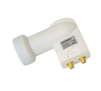 Premium X Twin LNB pour 2 utilisateur - Convertisseur de Signal TV avec Protection météorologique - LNB Satellite numérique Blanc - DVB-S2 8K UHD 4K Full HD