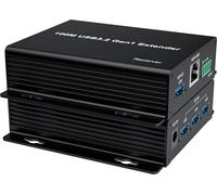 PremiumCord 4 Ports USB 3.2 Rallonge sur Cat5e/Cat6/Cat6a Jusqu'À 100 m, 5 Gbit/s, RJ45, Ethernet, Boîtier Métallique, Noir