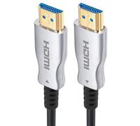 PremiumCord 4K Câble à Fibre Optique HDMI 2.0, Ultra High Speed 18 Gbit/s, EDID, ARC, HDR, Résolution 4K@60Hz 2160p, Full HD@240Hz, Compatible PS5, Xbox, PC, TV, Noir, Longueur 20 m