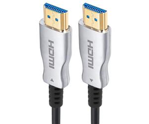 PremiumCord 4K Câble à Fibre Optique HDMI 2.0, Ultra High Speed 18 Gbit/s, EDID, ARC, HDR, Résolution 4K@60Hz 2160p, Full HD@240Hz, Compatible PS5, Xbox, PC, TV, Noir, Longueur 40 m