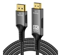 PremiumCord 8K Câble DisplayPort 1.4 à HDMI 2.1, Plug a Plug, Résolution 8K @ 60Hz, 4K @ 144Hz, Full HD 1080p, HDCP2.2, Couleur Noir, Longueur 2 m