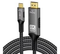 PremiumCord 8K Câble USB-C à HDMI 2.1, USB 3.2 Gen 2, Plug à Plug, Résolution 8K @ 60Hz, 4K @ 144Hz, Full HD 1080p, HDCP2.2, Couleur Noir, Longueur 2 m