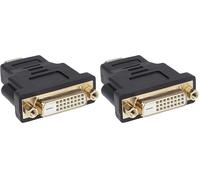 PremiumCord Adaptateur 4K HDMI vers DVI Connecteurs plaqués Or HDMI Type A vers DVI-D Femelle (24+1) pour 4K UHD 2160p, Full HD 1080p, 3D Couleur Noir (Lot de 2)