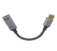 PremiumCord Adaptateur 8K DisplayPort Vers HDMI M/F, 8K@60Hz, 4K@144Hz, DP 1.4, HDMI 2.1, HDR 10, HDCP 2.2, Connecteurs Plaqués Or, Design Métal, 20 cm