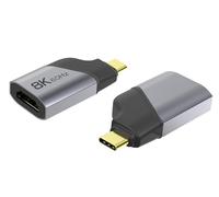 PremiumCord Adaptateur 8K USB-C vers HDMI M/F, HDMI 2.1, UHD 8K 4320p 60 Hz, 4K 2160p 144 Hz, HDR10+, HDCP 2.3, 48 Gbps, Boîtier en Aluminium, Gris Sidéral