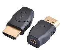 PremiumCord Adaptateur Micro HDMI Type D vers HDMI Type A Femelle Mâle Full HD 1080p Connecteurs Plaqué Or sans Perte Qualité Noir