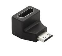 PremiumCord Adaptateur Mini HDMI C vers HDMI, Mâle vers Femelle, Courbe, 4K @ 60Hz, Full HD 1080p, Couleur Noir