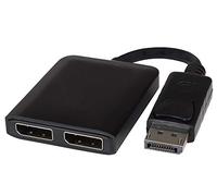 PremiumCord Adaptateur MST DisplayPort vers 2x DisplayPort, fonction étendue+miroir, vidéo 8K @60Hz avec DSC, 8K @30 Hz sans DSC, UHD 4K 2160p, longueur : 20 cm, noir