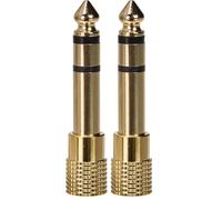 PremiumCord Adaptateur stéréo Prise Femelle 6,3 mm vers Prise 3,5 mm, plaqué Or (Lot de 2)