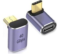 PremiumCord Adaptateur USB 4 USB-C mâle vers USB-C Femelle 90° M/F, Ultra Vitesse 40 Gbit/s, connecteur USB Type-C, Aluminium, Couleur Gris sidéral