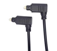 PremiumCord Câble Audio Optique Toslink Coudé 1m, Toslink Mâle 90° vers Mâle 90°, Câble Numérique Pour Chaîne Stéréo Hifi Sounbar Tv, HQ Audio, Plaqué Or, Couleur Noir