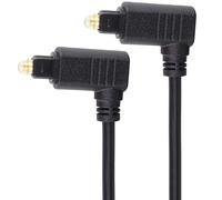 PremiumCord Câble audio optique Toslink coudé - 1 m, prise Toslink 90° pour prise 90°, câble numérique pour système stéréo HiFi Sounbar TV, audio HQ, doré, couleur noire