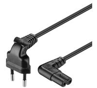 PremiumCord Câble d'alimentation 230V 0,75m, pour PC/Moniteur/TV/Onduleur, avec Prise Européenne C7 (2 Broches), IEC 320, Incliné, Noir